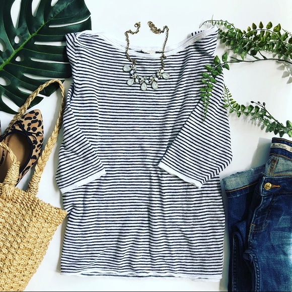 Eileen Fisher Sweaters - Eileen Fisher Black striped boatneck sweater Large